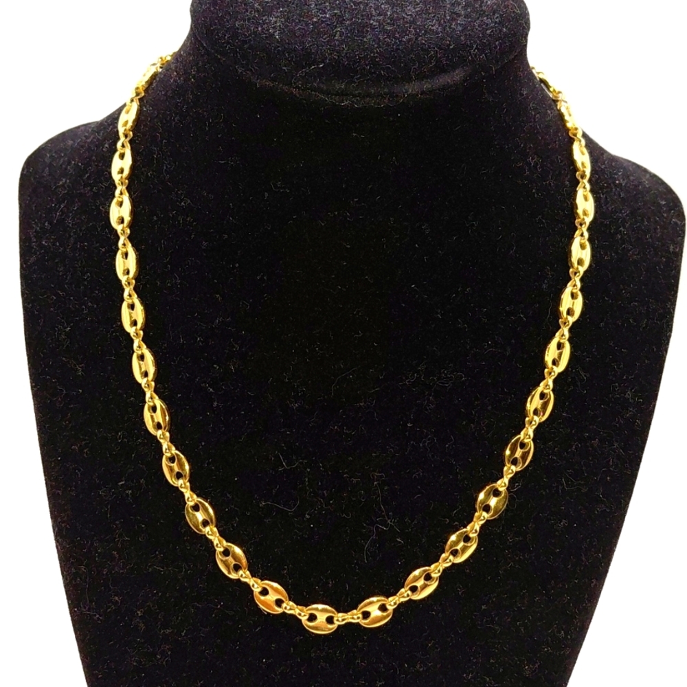 Vintage 80s/90s  Dior Gold Necklace with Mariner Link Design. Made in Germany.
